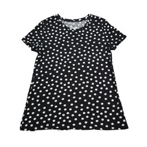 Old Navy Shirt Womens S Black Short Sleeve Round Neck Polka Dot Casual T Shirt - £17.81 GBP
