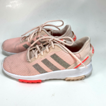 Adidas Kids Girls Lite Racer Sneaker Shoes Size 4 Pink Cloudfoam Soiled Casual - £11.07 GBP