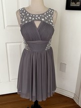 Blondie Nites Gray Embellished Dress 3 Preowned - £20.10 GBP