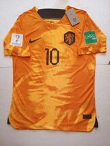 Memphis Depay Netherlands 2022 World Cup Match Slim Orange Home Soccer J... - $80.00