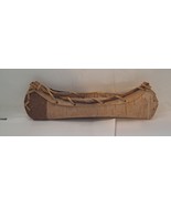 Miniature Leather Canoe handmade 8.5&quot; long Cottage Core Native American - $28.46 CAD