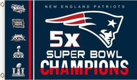 New England Patriots 5x Super Bowl Champion Flag 3X5 Ft Polyester Banner... - $18.99