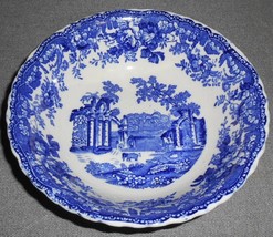 Masons FOUNTAINS Blue/White COUPE CEREAL/SOUP BOWL Ironstone ENGLAND - $11.87
