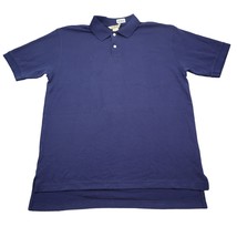 L L Bean Shirt Mens Medium Blue Polo Short Sleeve Collar Neck Tee - $18.69