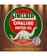 SINCLAIR OPALINE Vintage  Retro Look Replica Aluminum Round Metal Sign 1... - £15.61 GBP
