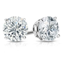 0.50 Carat Round Cut Diamond Women&#39;s Stud Earrings 14k White Gold Finish 925 - £73.53 GBP