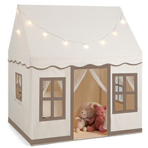Toddler Large Playhouse with Star String Lights-Brown - Color: Brown - $2,589.52 MXN