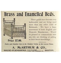 Brass Beds McArthur&#39;s Boston 1894 Advertisement Victorian Retail ADBN1ddd - £11.77 GBP