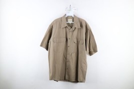 Vintage Cabelas Mens Large Faded Heavyweight Canvas Short Sleeve Button Shirt - £35.06 GBP