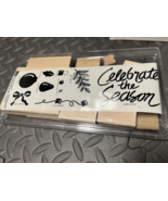 Stampin&#39; Up 10 pc stamp set 1997 Wood Mount Christmas Celebrate The Seas... - $611.35 MXN