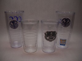 Set Of 4 Tervis Tumblers 2 24oz 2 16oz Various Golf Clubs Fabric Patches 1 Blank - £54.81 GBP