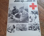 VTG On the Job Red Cross Join Up Join In Ad Cardboard 19&quot; x 15&quot; Poster 6... - $149.95
