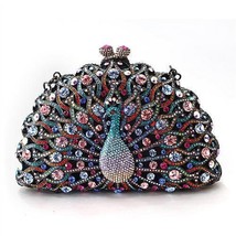 LO2370 - Ruthenium White Metal Clutch with Top Grade Crystal  in Multi Color - $6,596.83 MXN
