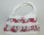 Nautica kids ruffled Fabric hand bag small purse white red plaid girls - $9.89