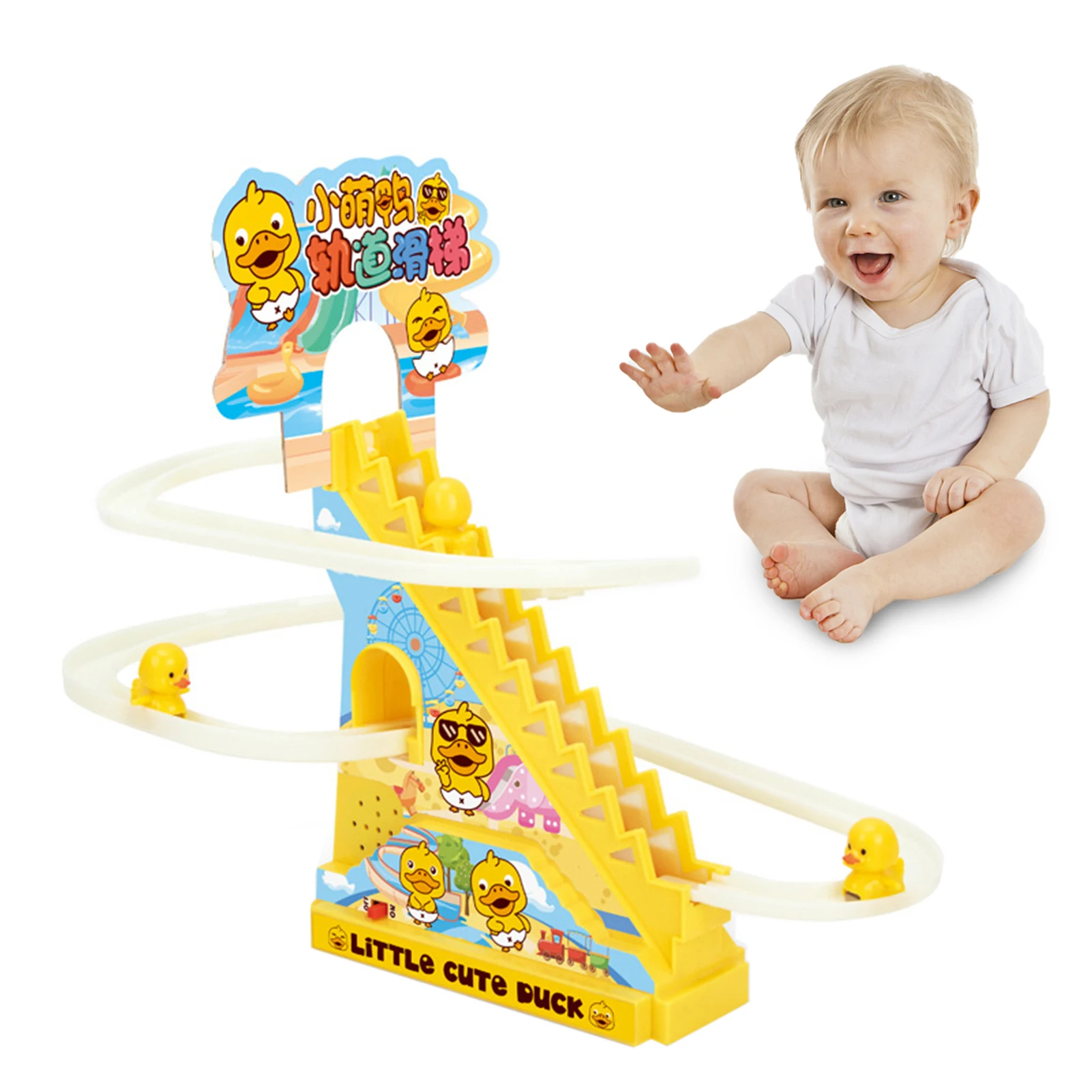 Electric Duckling Stair Climbing Toys Climbing Stairs And Slides Playset - £13.96 GBP+