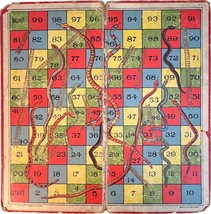 Vintage Snakes and Ladders game board Made in England - £15.97 GBP