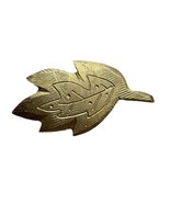 MERYL WAITZ Handmade Gold Wash 925 Sterling Leaf Pin Brooch 17g Signed - $49.45