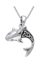 Jewelry Trends Celtic Knot Whale Shark Sterling Silver Pendant Necklace 18&quot; - £42.35 GBP