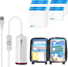 VMSTR 8 Pack Travel Vacuum Storage Bags with USB Electric Pump, Compress... - £35.32 GBP