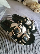 Azalea Wang Sandal Black W Silver - £25.15 GBP