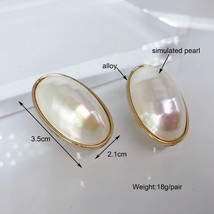 F.J4Z New Hot Big  Finger Rings for Women Fashion Oval Simulated  Stud Earrings  - £18.05 GBP