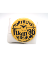 Vtg Northeast Flight Airshow &#39;86 Pin Volunteer Button Souvenir Flight Ai... - $15.00