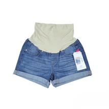 Blue Savvy Maternity Roll Up Jean Shorts Womens Size Large Dark Wash Blue - £13.47 GBP