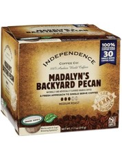 Independence Coffee Madalyns Backyard Pecan. 30 count pods.  kcups - £47.45 GBP
