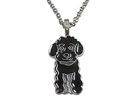 Black Toned Poodle Dog Pendant Necklace - £27.96 GBP