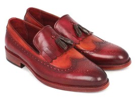 Paul Parkman Mens Shoes Loafer Kiltie Tassel Tobacco Bordeaux Handmade KT64CB - £402.13 GBP
