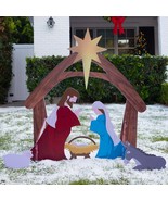 Nativity Scene Christmas Yard Decor Outdoor Water Resistant PVC 4-Ft Hol... - £105.12 GBP