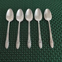 1847 Rogers Bros FIRST LOVE Teapoons Lot Set of 5 Silverplated Vtg IS - $9.99