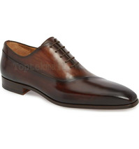 Handmade Men&#39;s  Leather Oxfords Wingtip Whole cut Derby stylish Formal S... - £166.56 GBP