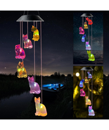 Cat Wind Chimes, Solar Cat Lights for Outside, Gifts for Cats Lovers, Bi... - $29.29