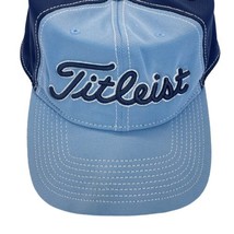 Titleist Golf Hat Cap Adjustable Strap Two Tone Blue Script Spell-Out Raised - $12.86