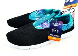Speedo Juniors Girls Black Aqua Skimmer water shoes M 2-3 - £21.99 GBP