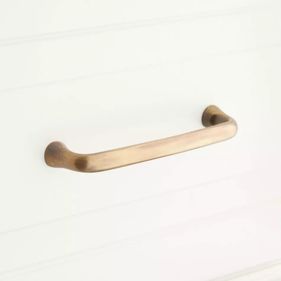 Signature Hardware 481255 Orvin 5-1/8 Inch Cabinet Pull - Antique Brass - £9.30 GBP