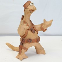 Crazy Face Pottery Western Dinosaur Sculpture Handmade D Zeyly 6 3/4&quot; H - $36.25