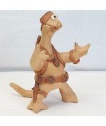 Crazy Face Pottery Western Dinosaur Sculpture Handmade D Zeyly 6 3/4&quot; H - £28.88 GBP