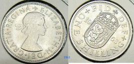 Great Britain One SHILLING 1963 - $2.25