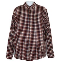 Wrangler Jeans Shirt Mens size Large Long Sleeved Button Front Red Blue Plaid - £17.64 GBP