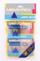 2 pack Memorex dBS 90 Minute Type 1 Normal Bias Blank Cassette Tape NOS SEALED - £6.71 GBP
