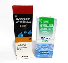 Alcon Gen Teal Eye Gel + Allergan Refresh Tears Lubricant Eye Drop Combo Pack - £14.66 GBP