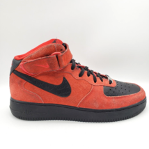 Nike Air Force 1 Mid Men&#39;s Size 9.5 University Red  Suede / Black Python - $39.55
