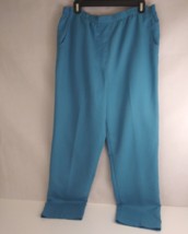 Allison Daley Women&#39;s Elastic Waist Turquoise Slacks Size 32x31 - $16.82