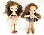 2 Bratz Girlz Kidz Dolls Brown Hair Clothes Shoes Cowgirl Boots Girl Kid - £11.93 GBP