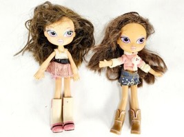 2 Bratz Girlz Kidz Dolls Brown Hair Clothes Shoes Cowgirl Boots Girl Kid - £11.80 GBP