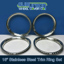16&quot; Stainless Steel Trim Rings / Beauty Rings 1516S 1 3/4&quot; Depth BRAND NEW SET/4 - £60.97 GBP