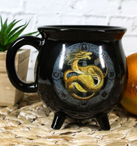 Wicca Sabbats Wheel of The Year Litha Dragon Heat Color Changing Cauldron Mug - £19.97 GBP