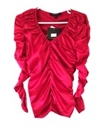 Nwt Marc New York Andrew Marc silk red long sleeve Blouse top  M - £48.07 GBP
